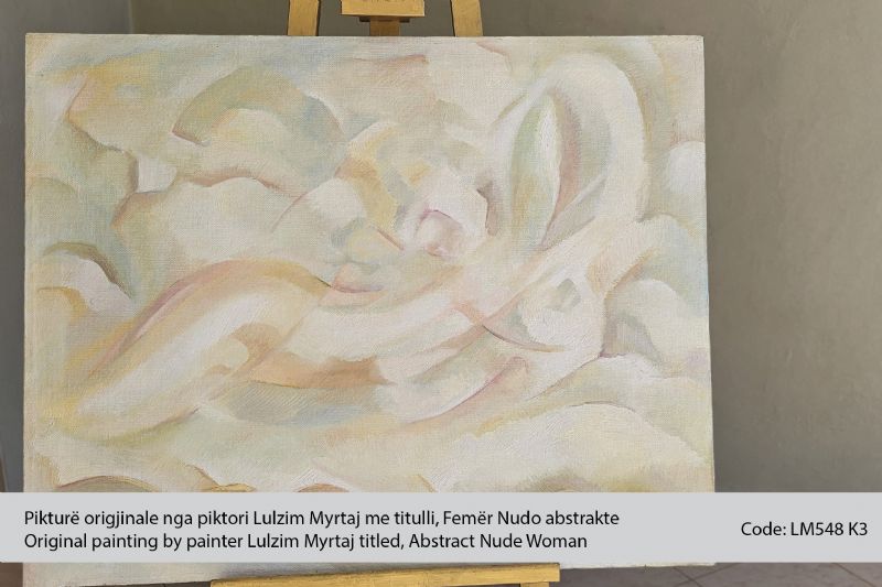 Pikturë origjinale nga piktori Lulzim Myrtaj me titulli, Femër Nudo abstrakte, piktura te personalizuara ne shkoder, Original painting by painter Lulzim Myrtaj titled, Abstract Nude Woman, personalized paintings in Shkoder